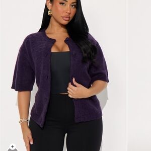 Fashion Nova Deep Purple Cardigan